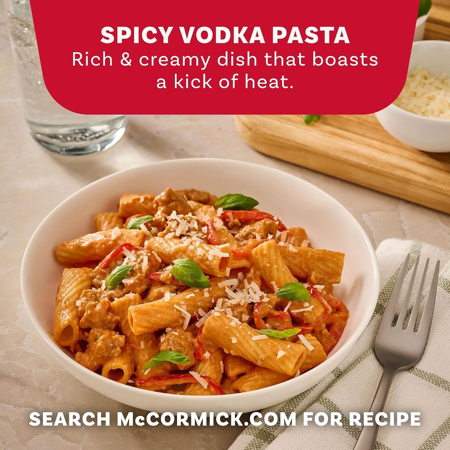 image:imageMcCormick Spicy Vodka Sauce Seasoning Mix Rich amp Creamy 3Ingredient Sauce Easy Recipe Ready in 10 Minutes Enjoy with Cooked Pasta No Artificial Flavors Makes 4 Servings 1 oz