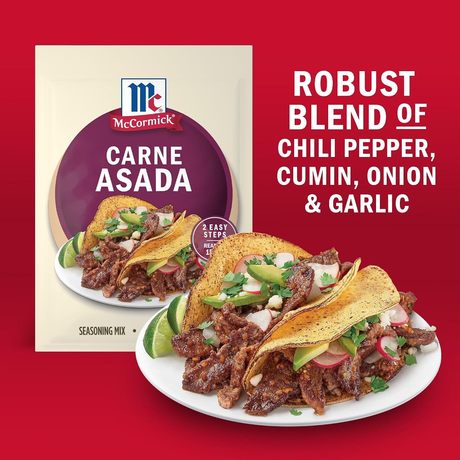 image:imageMcCormick Street Taco Carne Asada Seasoning Mix 087 oz Pack of 12087 Ounce Pack of 1