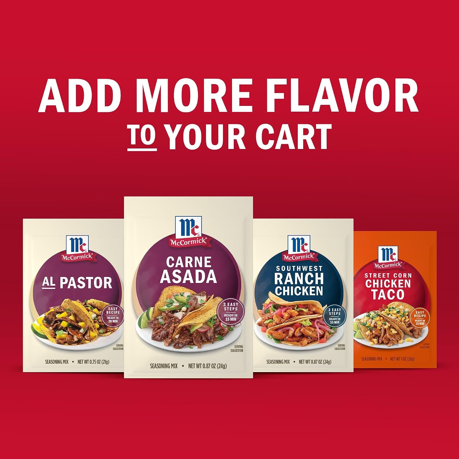 image:imageMcCormick Street Taco Carne Asada Seasoning Mix 087 oz Pack of 12087 Ounce Pack of 1