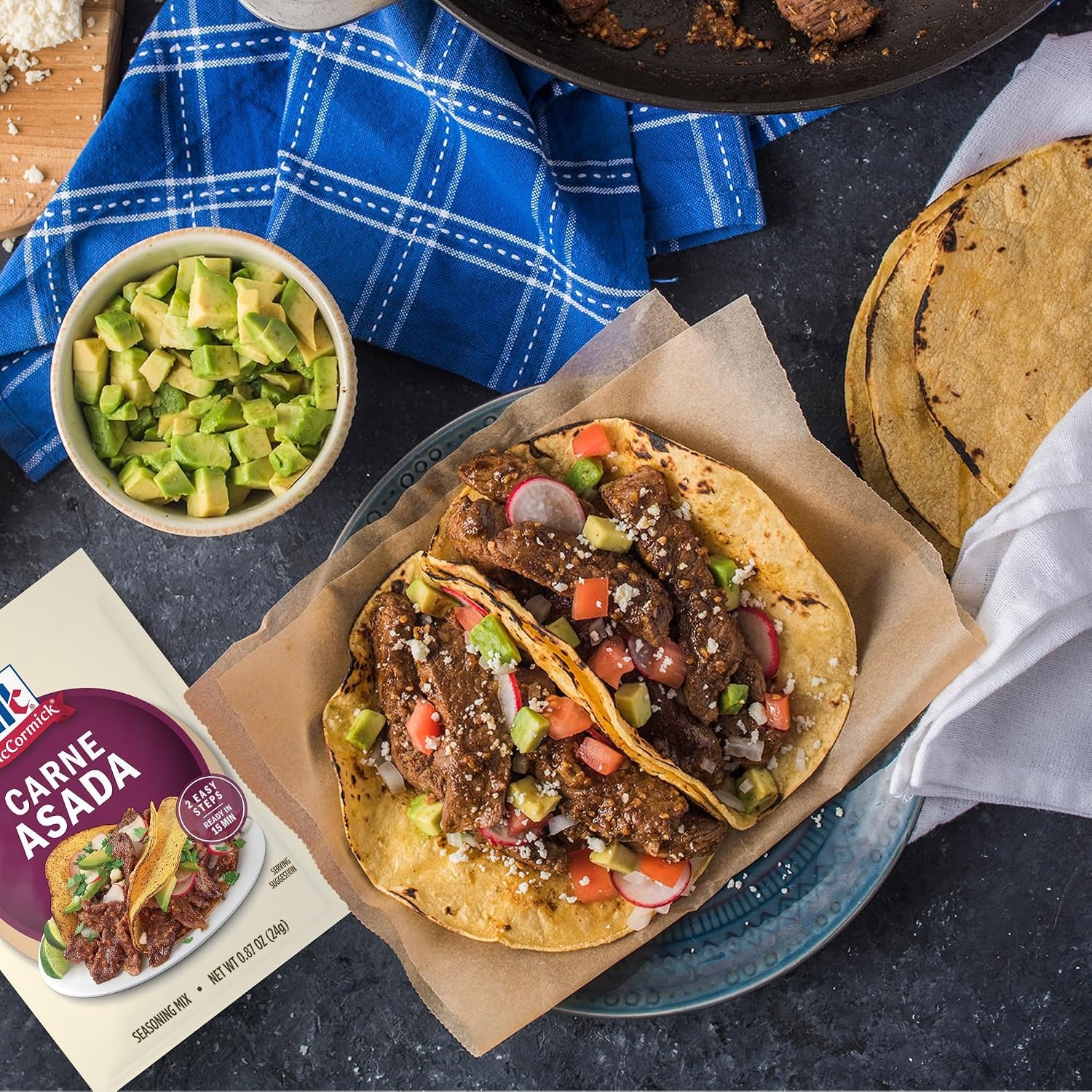 image:imageMcCormick Street Taco Carne Asada Seasoning Mix 087 oz Pack of 12087 Ounce Pack of 1