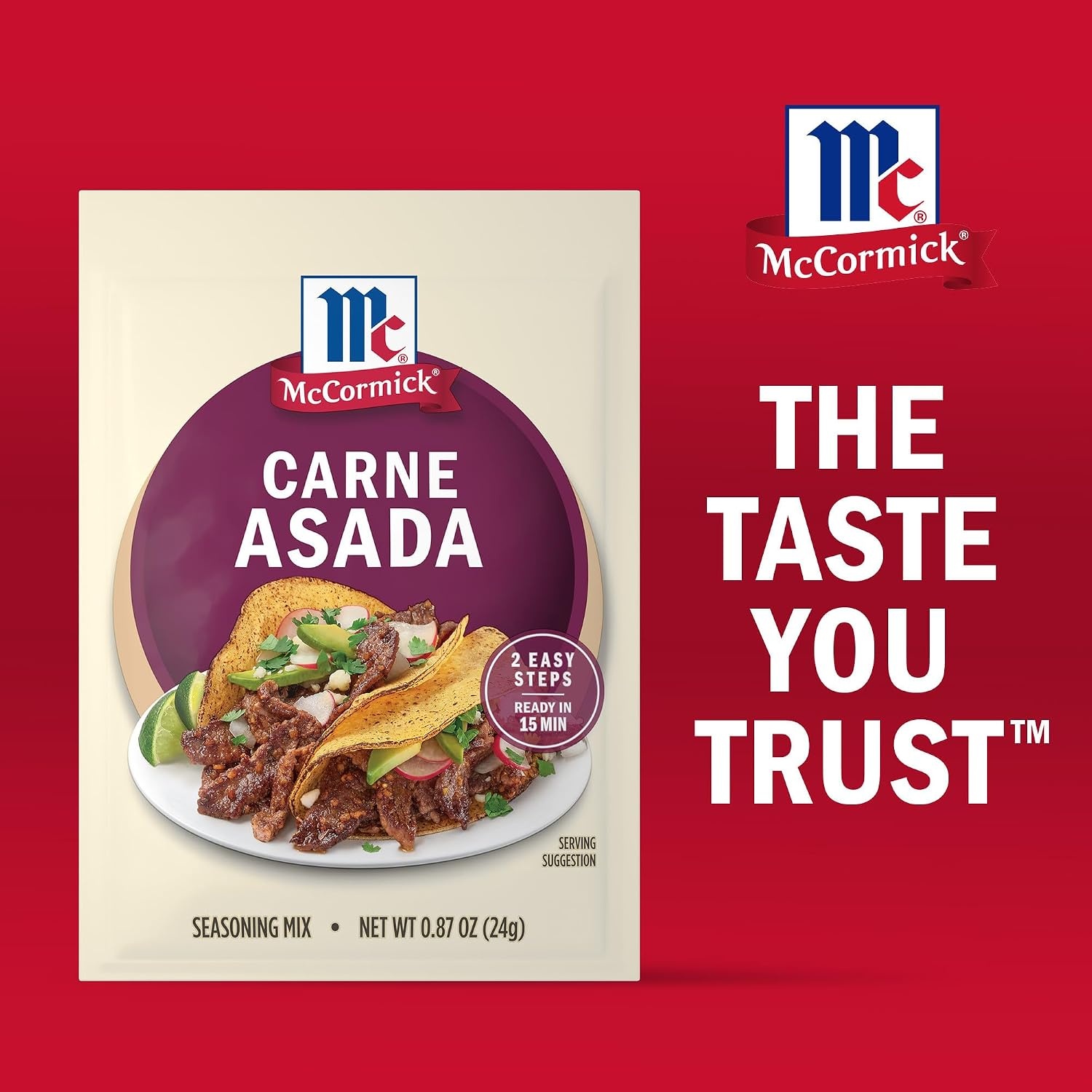 image:imageMcCormick Street Taco Carne Asada Seasoning Mix 087 oz Pack of 12087 Ounce Pack of 1