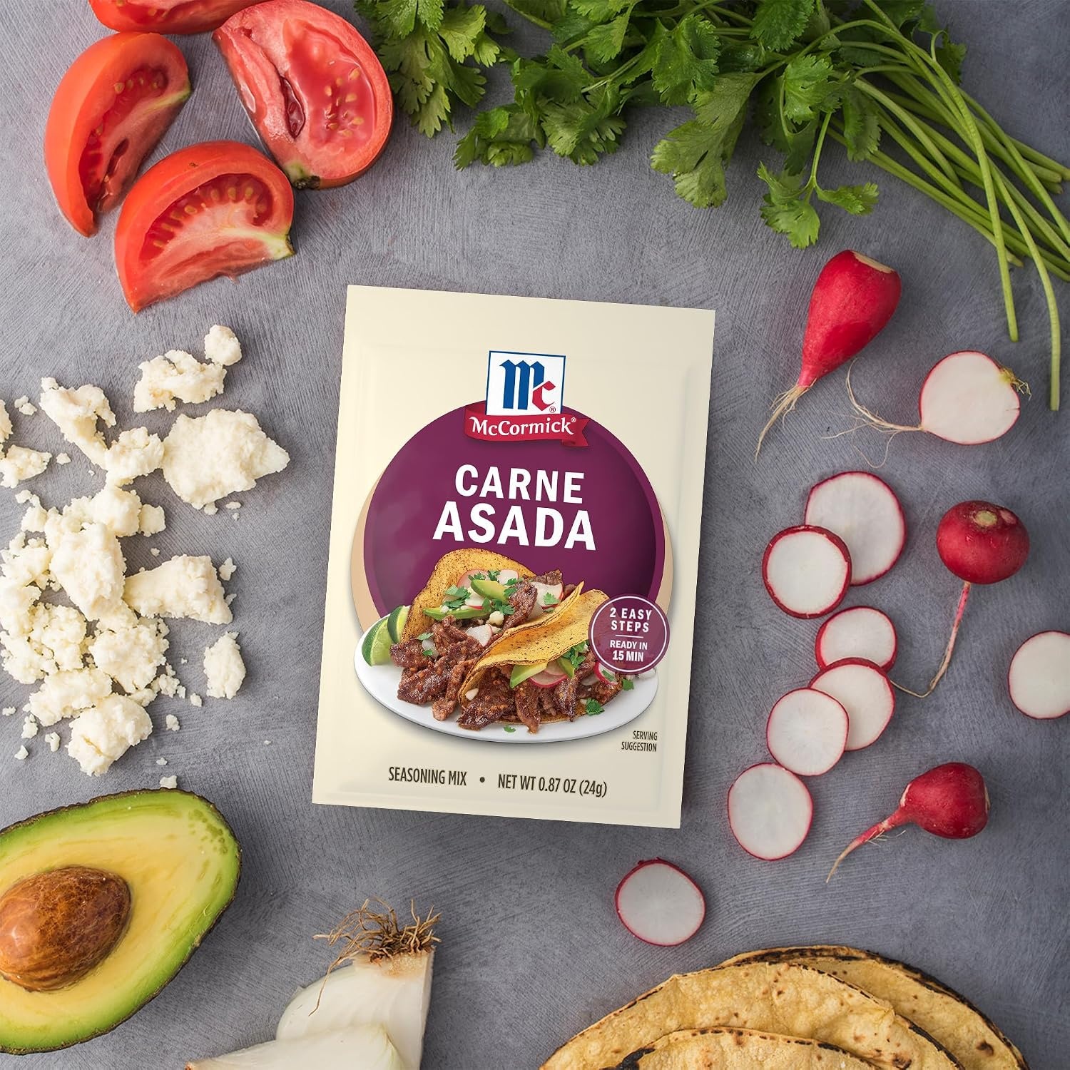 image:imageMcCormick Street Taco Carne Asada Seasoning Mix 087 oz Pack of 12087 Ounce Pack of 1