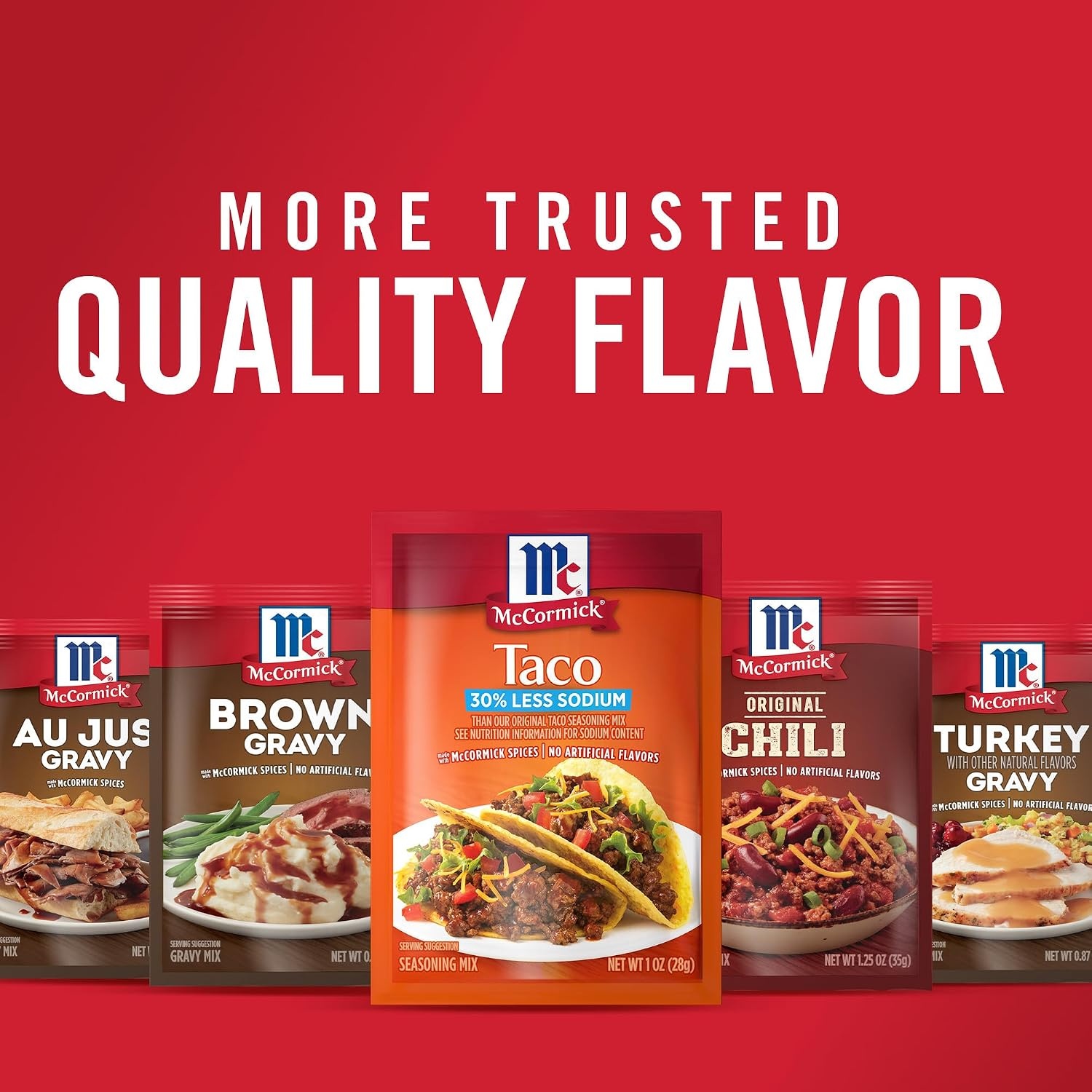 image:imageMcCormick Taco Seasoning Mix 30 Less Sodium No MSG Added No Artificial Flavors For Tacos Nachos Fajitas and More 1 oz