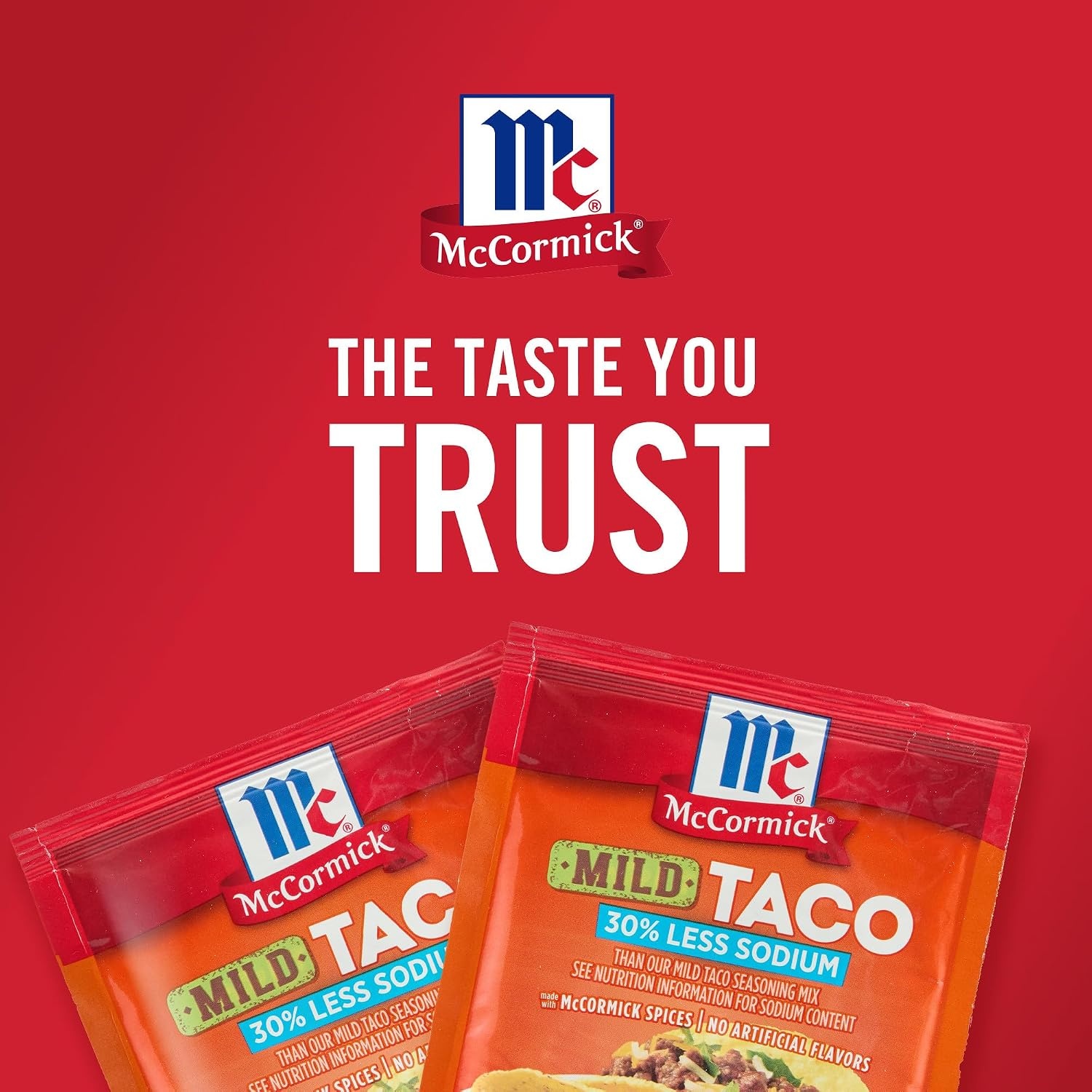 image:imageMcCormick Taco Seasoning Mix Mild 30 Less Sodium No MSG Added No Artificial Flavors For Tacos Nachos Fajitas and More 1 oz1 Ounce Pack of 1