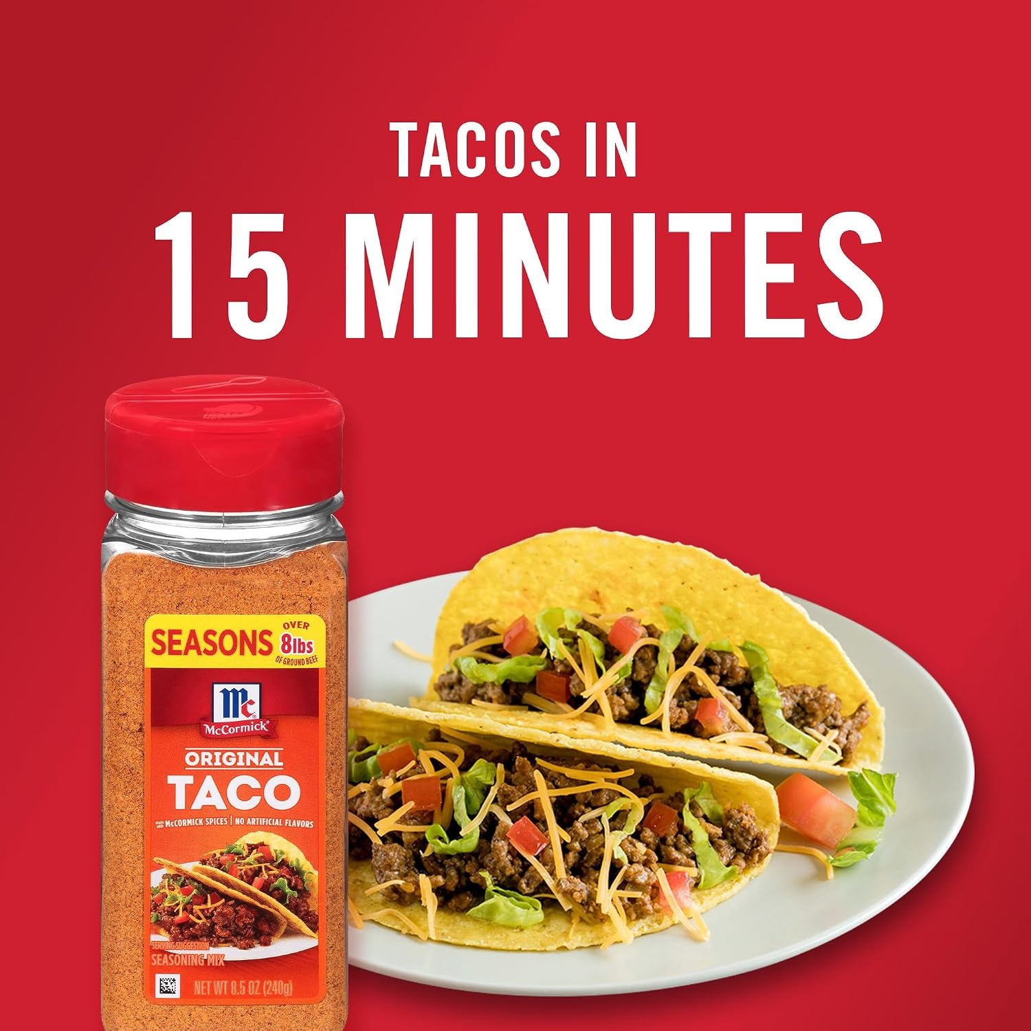 image:imageMcCormick Taco Seasoning Mix Original No Artificial Flavors No MSG Added Mild Heat and Classic Flavor the Whole Family Will Love 85 oz