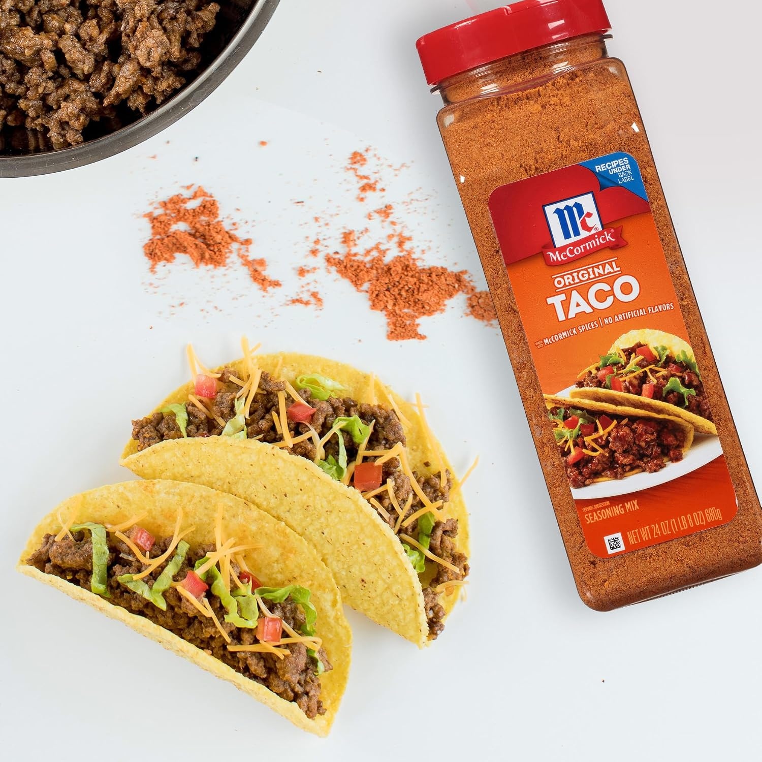 image:imageMcCormick Taco Seasoning Mix Original No MSG Added No Dairy Ingredients No Artificial Flavors For Tacos Nachos Fajitas and More 24 oz24 Ounce Pack of 1