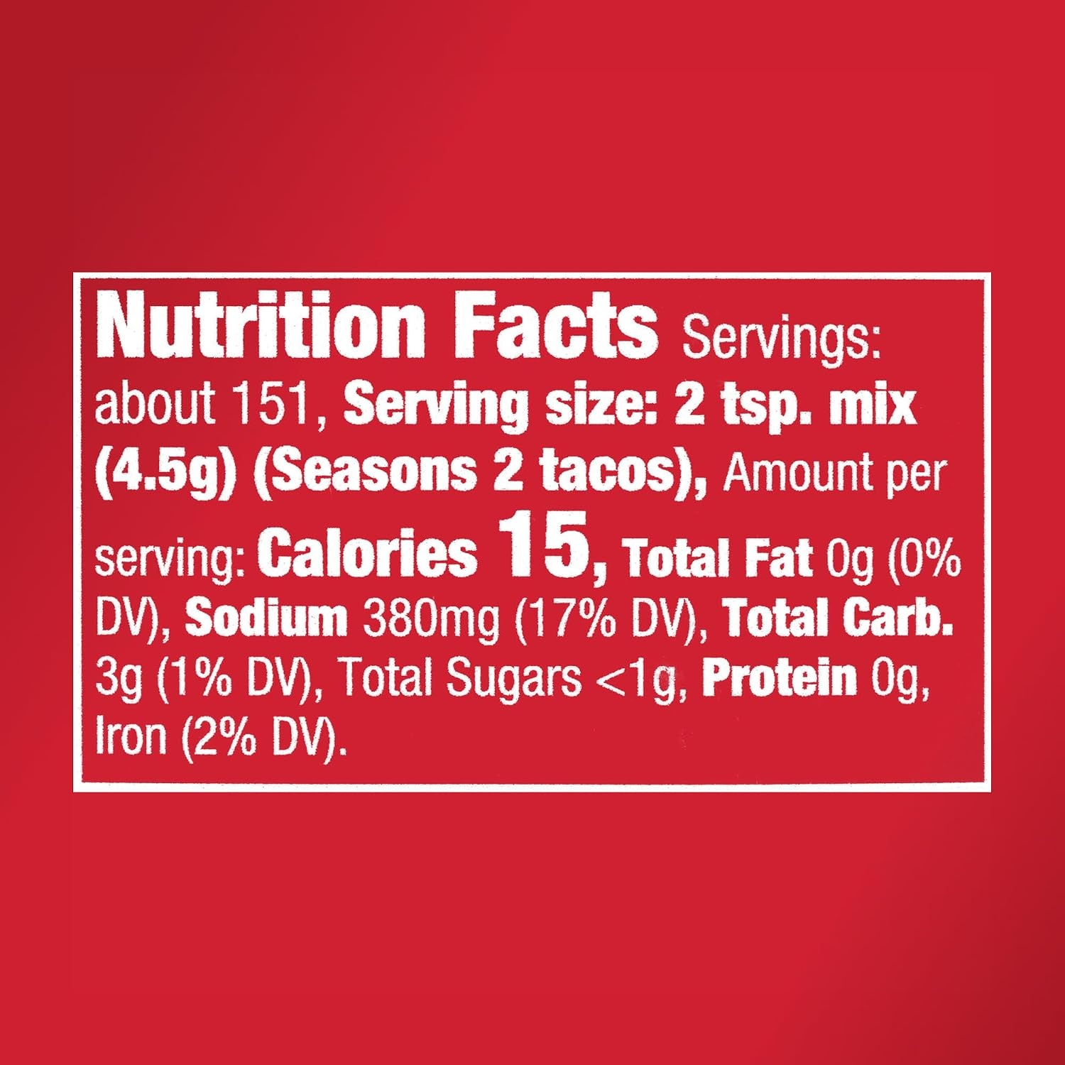 image:imageMcCormick Taco Seasoning Mix Original No MSG Added No Dairy Ingredients No Artificial Flavors For Tacos Nachos Fajitas and More 24 oz24 Ounce Pack of 1