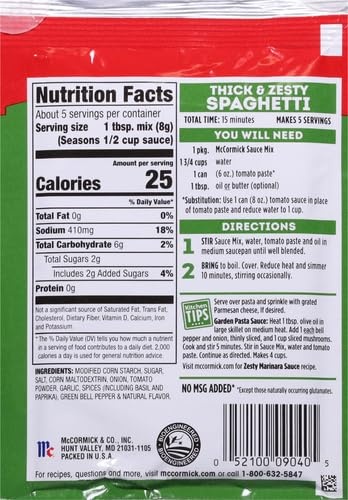 image:imageMcCormick Thick amp Zesty Spaghetti Sauce Mix 137 ozThick Zesty Spaghetti