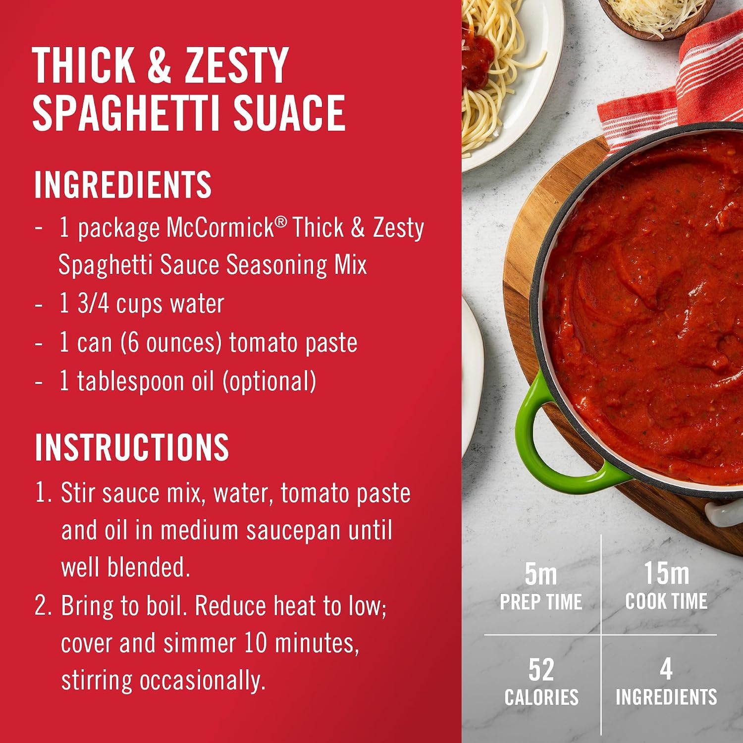 image:imageMcCormick Thick amp Zesty Spaghetti Sauce Mix 137 ozThick Zesty Spaghetti