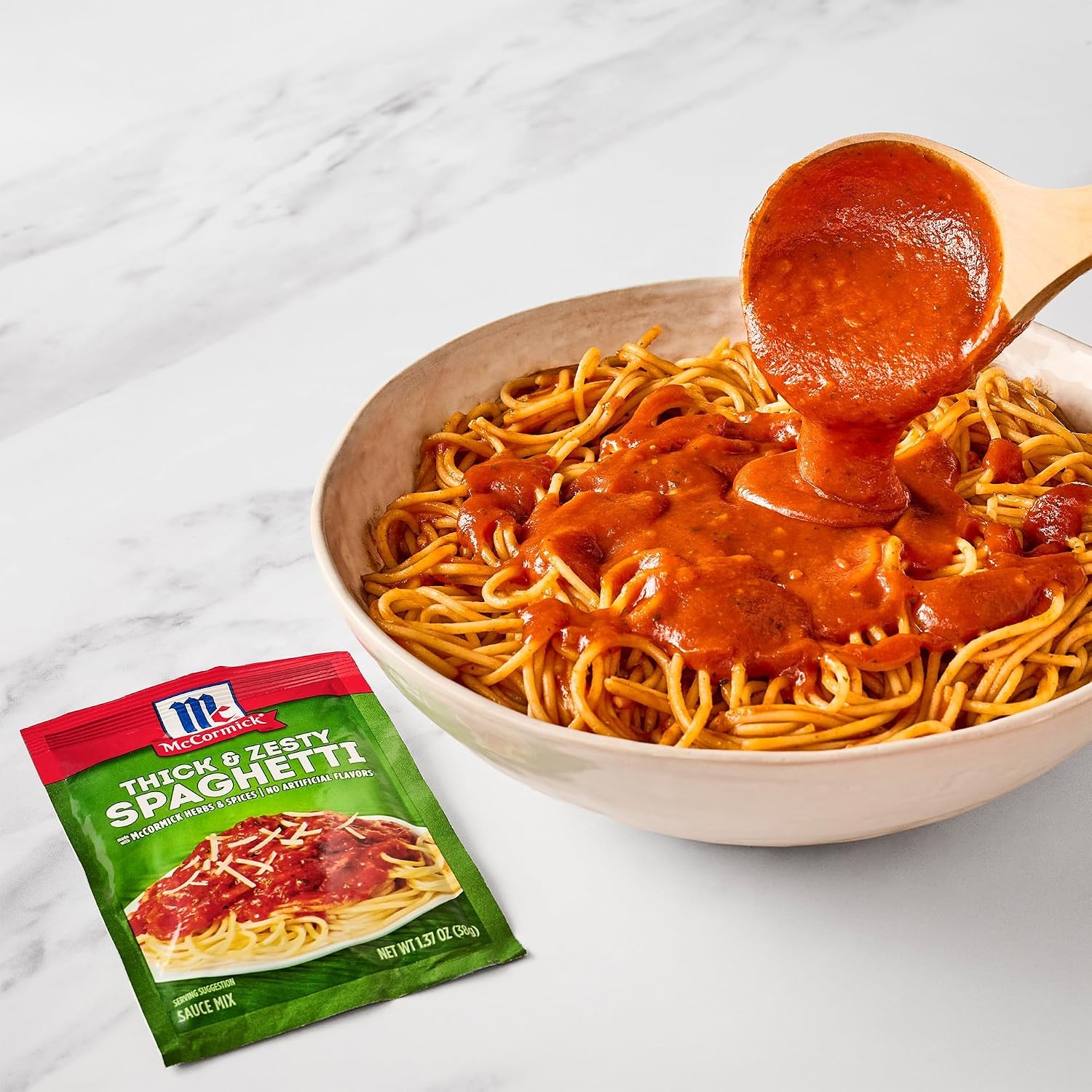 image:imageMcCormick Thick amp Zesty Spaghetti Sauce Mix 137 ozThick Zesty Spaghetti