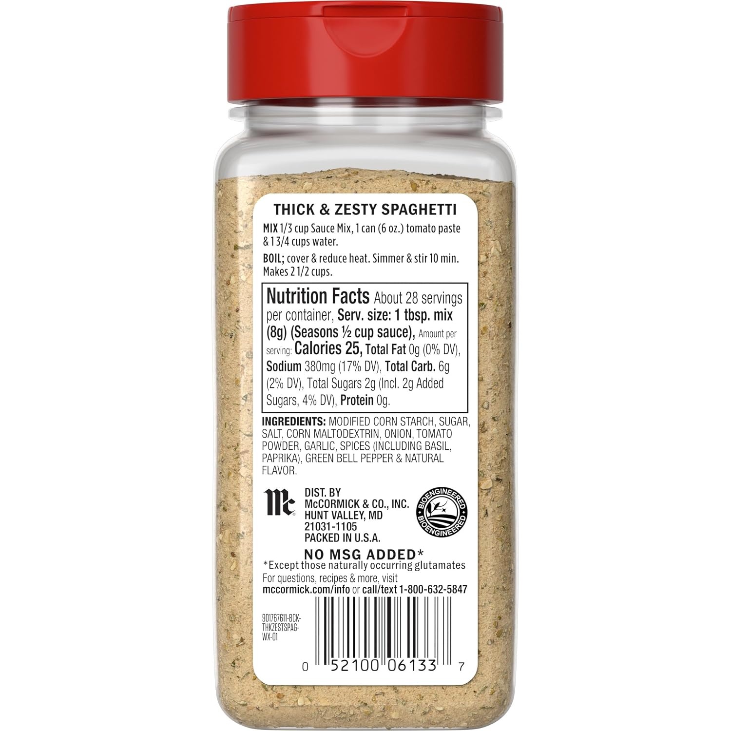 image:imageMcCormick Thick amp Zesty Spaghetti Sauce Seasoning Mix Spaghetti Sauce 15 Minutes Made with McCormick Spices No Artificial Flavors and Colors Make Quick amp Easy Pasta Sauce 79 oz79 Ounce Pack of 2