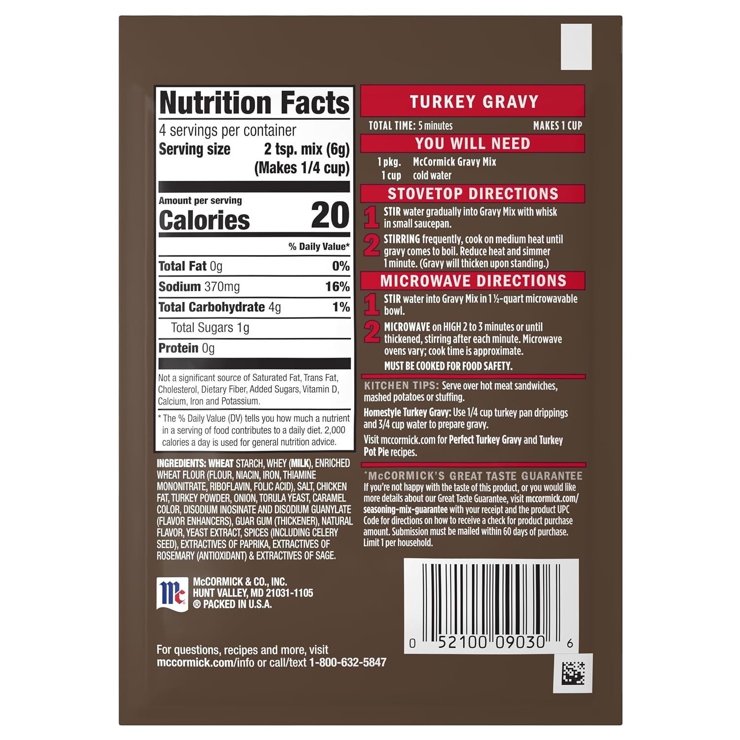 image:imageMcCormick Turkey Gravy Mix 087 oz Pack of 24087 Ounce Pack of 1