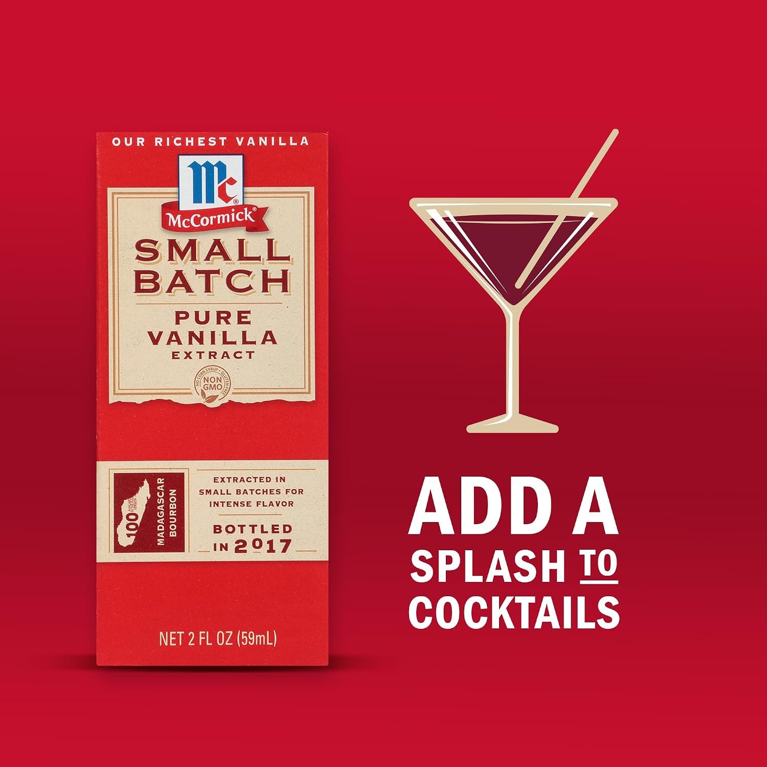image:imageMcCormick Vanilla Extract Pure Small Batch No Corn Syrup Gluten Free Kosher Bold Made From Beans Harvested in Madagascar Extracted in Small Batches for Big Flavor 2 fl oz