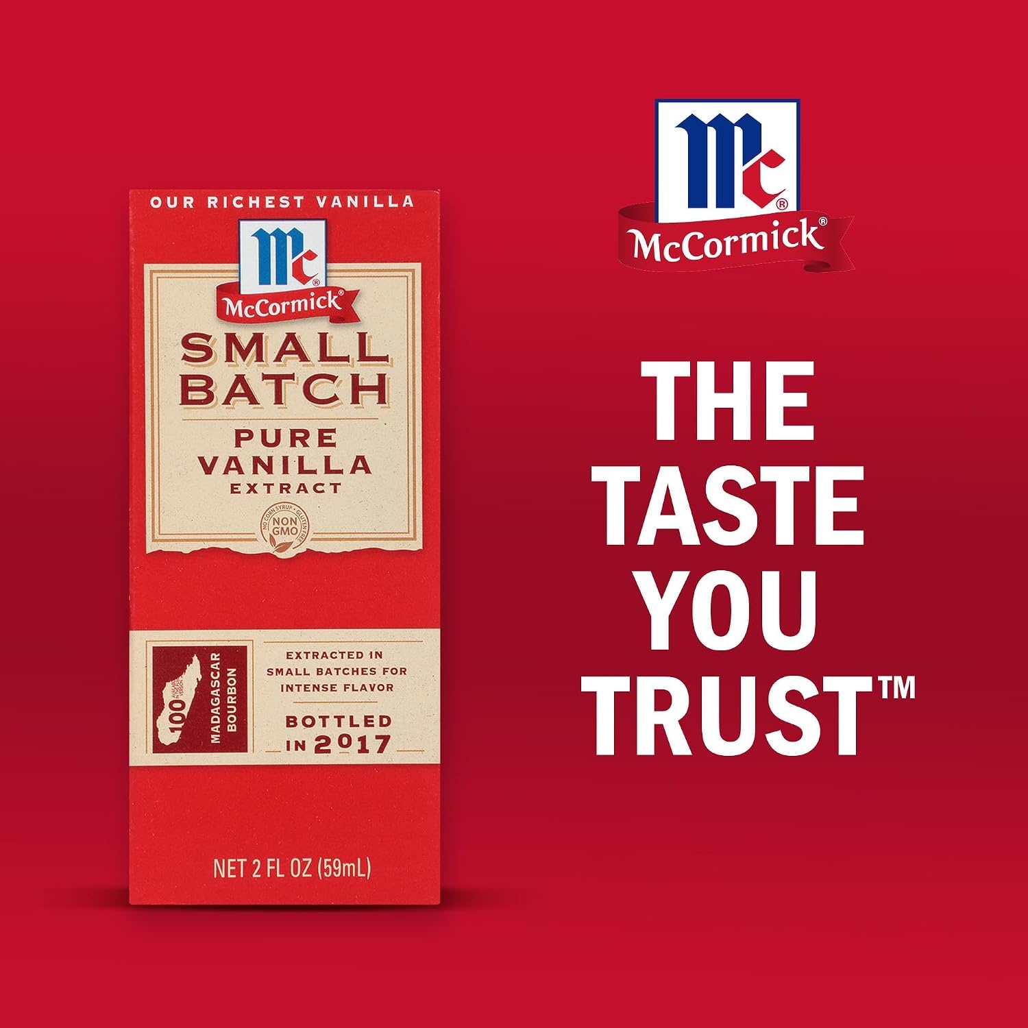 image:imageMcCormick Vanilla Extract Pure Small Batch No Corn Syrup Gluten Free Kosher Bold Made From Beans Harvested in Madagascar Extracted in Small Batches for Big Flavor 2 fl oz