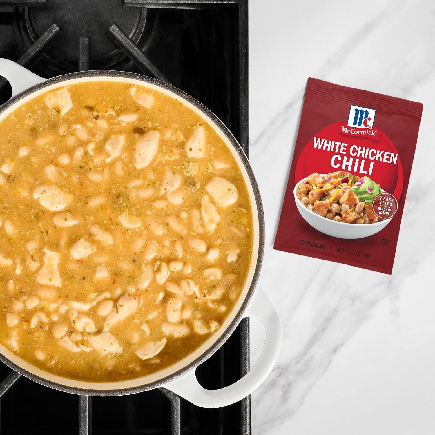 image:imageMcCormick White Chicken Chili Seasoning Mix 125 oz Pack of 12125 Ounce Pack of 1