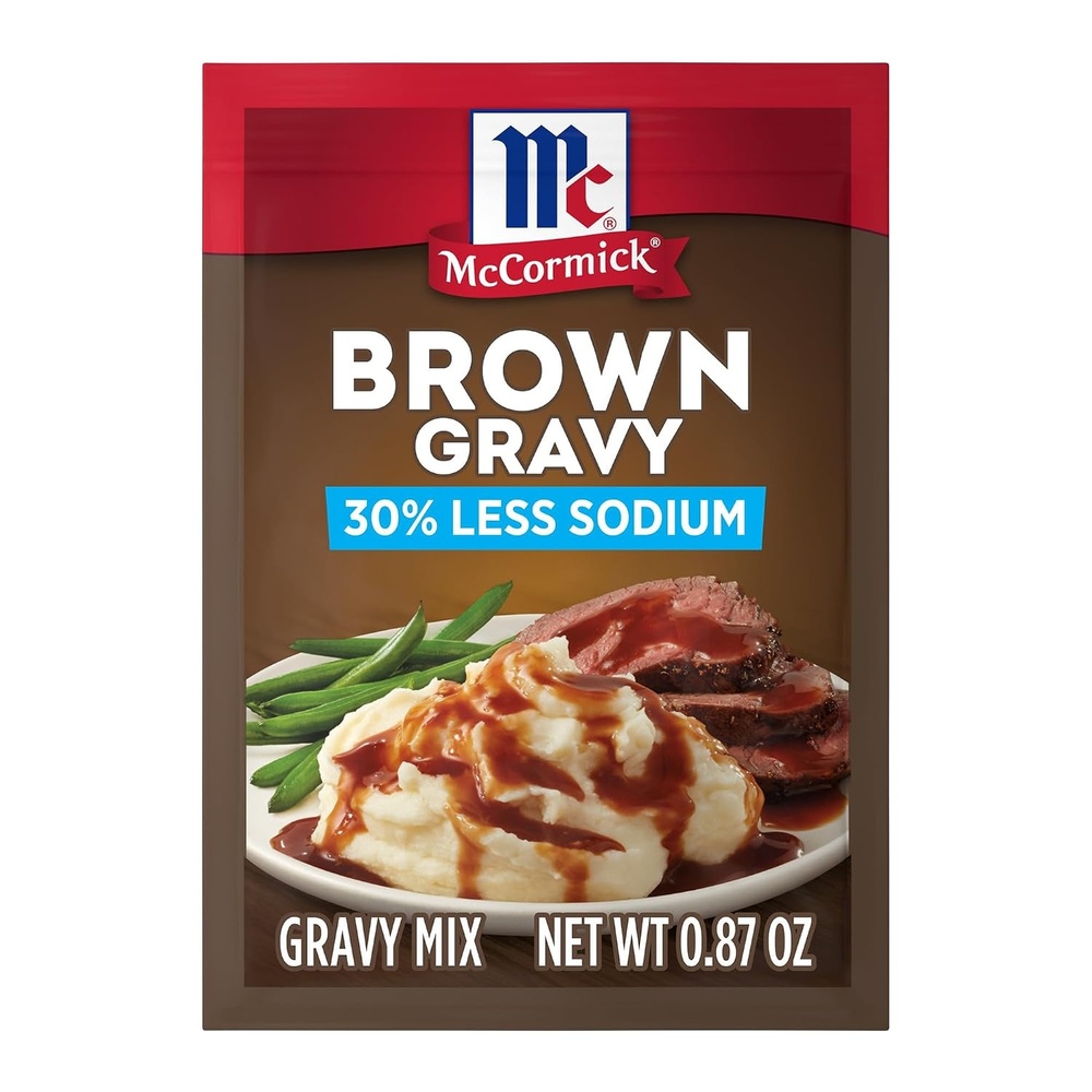 image:imageMcCormick 30 Less Sodium Brown Gravy Mix 087 ozBrown Gravy Mix Less Sodium