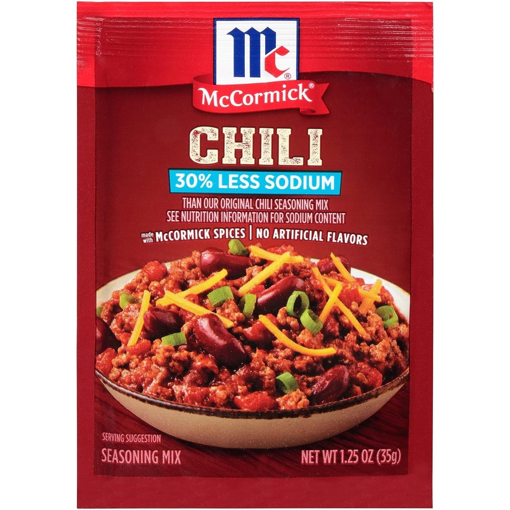 image:imageMcCormick 30 Less Sodium Chili Seasoning Mix 125 Ounce Pack of 12 Package May Vary125 Ounce Pack of 12