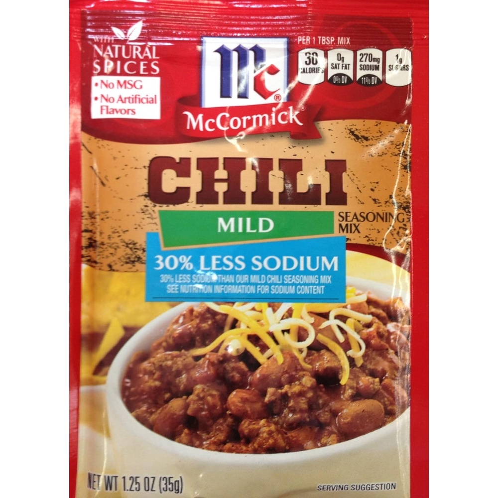 image:imageMcCormick 30 Less Sodium Chili Seasoning Mix 125 Ounce Pack of 12 Package May Vary125 Ounces