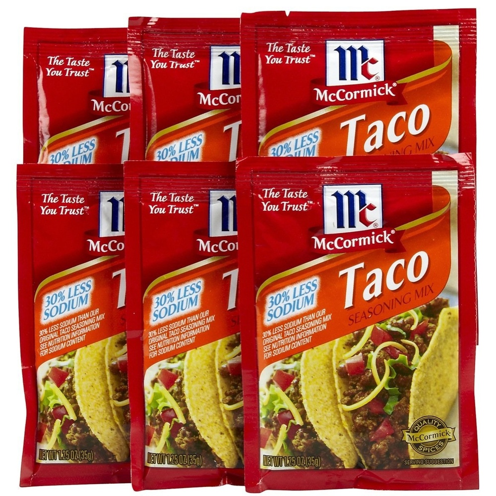 image:imageMcCormick 30 Less Sodium Taco Seasoning Mix 1 oz Pack of 12125 Ounce Pack of 6
