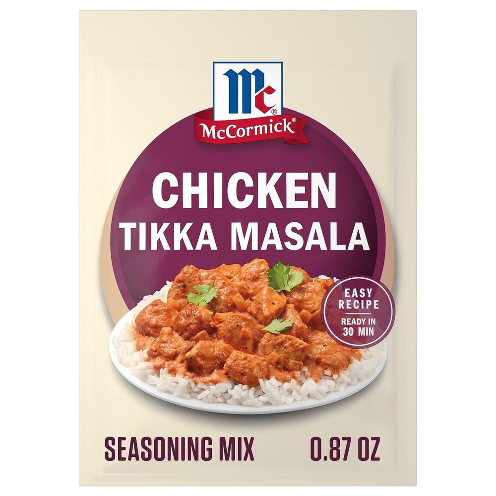 image:imageMcCormick Chicken Tikka Masala Seasoning Mix Aromatic amp Flavorful Easy Recipe Ready in 30 Minutes Spices Garlic Onion Makes 6 Servings No Artificial Colors 87 g