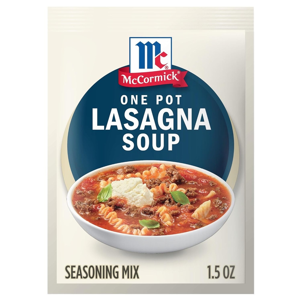 image:imageMcCormick Seasoning Mix One Pot Lasagna Soup Savory and Cheesy Tomato Sauce Made with Garlic Parsley and Parmesan Cheese Easy Weeknight Dinner 15 oz