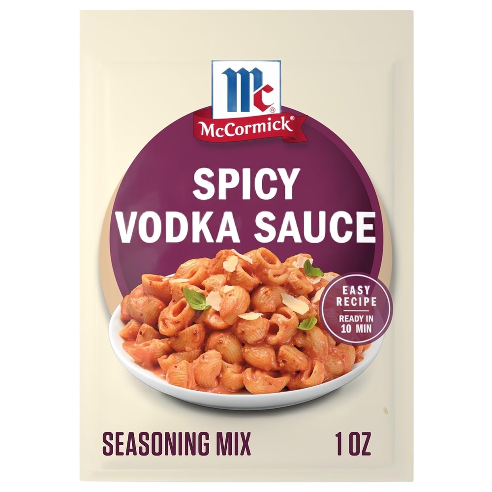 image:imageMcCormick Spicy Vodka Sauce Seasoning Mix Rich amp Creamy 3Ingredient Sauce Easy Recipe Ready in 10 Minutes Enjoy with Cooked Pasta No Artificial Flavors Makes 4 Servings 1 oz