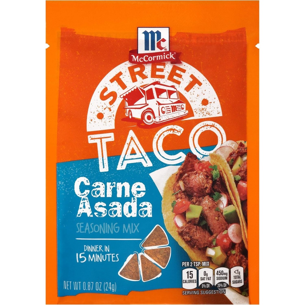image:imageMcCormick Street Taco Carne Asada Seasoning Mix 087 oz Pack of 12087 Ounce Pack of 12