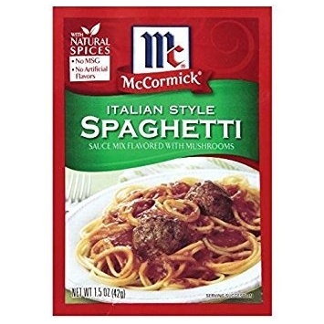 image:imageMcCormick Thick amp Zesty Spaghetti Sauce Mix 137 ozItalian Mushroom Spaghetti