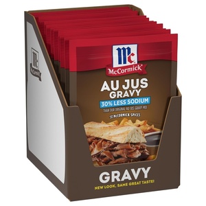McCormick 30% Less Sodium Au Jus Gravy Mix, 1 oz (Pack of 12)