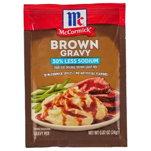McCormick 30% Less Sodium Brown Gravy Mix, 0.87 oz (Pack of 12)(Beef)