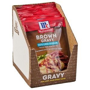McCormick 30% Less Sodium Brown Gravy Mix, 0.87 oz (Pack of 12)(Brown Gravy Mix Less Sodium)