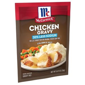 McCormick 30% Less Sodium Chicken Gravy Mix, 0.87 oz (Pack of 12)