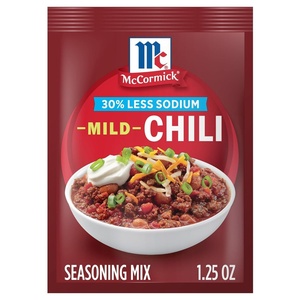 McCormick 30% Less Sodium Chili Seasoning Mix, 1.25 Ounce (Pack of 12) (Package May Vary)(1.25 Ounce (Pack of 1))