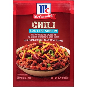 McCormick 30% Less Sodium Chili Seasoning Mix, 1.25 oz