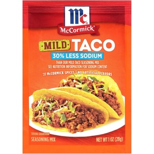 McCormick 30% Less Sodium Taco Seasoning Mix, 1 oz (Pack of 12)(1 Ounce (Pack of 1))