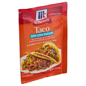 McCormick 30% Less Sodium Taco Seasoning Mix, 1 oz (Pack of 12)(1 Ounce (Pack of 12))
