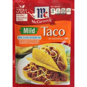 McCormick 30% Less Sodium Taco Seasoning Mix, 1 oz (Pack of 12)(1.5 Ounce (Pack of 10))