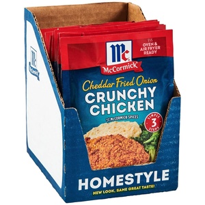 McCormick Cheddar Fried Onion Crunchy Chicken Seasoning Mix, 1.25 oz (Pack of 12)(Cheddar Fried Onion)