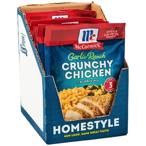 McCormick Cheddar Fried Onion Crunchy Chicken Seasoning Mix, 1.25 oz (Pack of 12)(Garlic Ranch)