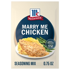 McCormick® Marry Me Chicken Seasoning Mix, Savory & Creamy, Easy Recipe Ready in 25 Minutes, Made with Garlic, Sun-Dried Tomato, Parmesan Cheese, Red Bell Pepper, Makes 5 Servings, .75 g
