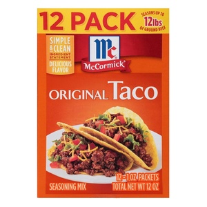 McCormick Original Taco Seasoning Mix, 6 lb – Six Pound Container of Taco Seasoning Mix, Best for Seasoning Ground Beef, Turkey, Chicken, Burgers, Tacos, Rice and Vegetables(12 Ounce (Pack of 1))