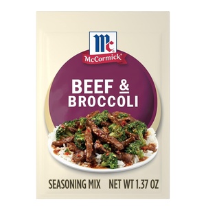 McCormick Seasoning Mix, Beef & Broccoli, No Artificial Flavors, For Restaurant-Style Beef & Broccoli in Just 25 Minutes, 1.37 oz