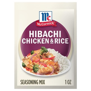 McCormick Seasoning Mix, Hibachi Chicken & Rice, Gluten Free, No MSG Added, Soy Sauce, Use with Chicken, Vegetables, Rice, Noodles, and More, 1 oz (Pack of 12)