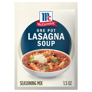 McCormick Seasoning Mix, One Pot Lasagna Soup, Savory and Cheesy, Tomato Sauce, Made with Garlic, Parsley, and Parmesan Cheese, Easy Weeknight Dinner, 1.5 oz (Pack of 12)