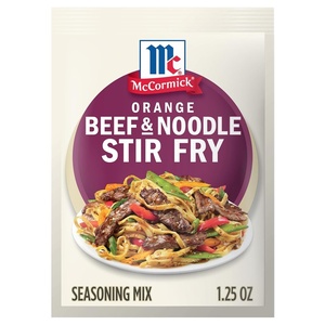 McCormick Seasoning Mix, Orange Beef & Noodle Stir Fry, Lo Mein, Soy Sauce, Orange, Ginger, Use with Beef, Chicken, Vegetables, Noodles, and More, 1.25 oz (Pack of 12)