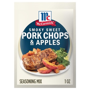 McCormick Seasoning Mix, Smoky Sweet Pork Chops & Apples, Hearty, Brown Sugar, Bourbon, Hickory, Savory Yet Sweet, Weeknight Dinner in 45 Minutes, 1 oz