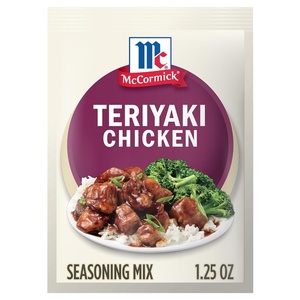 McCormick Seasoning Mix, Teriyaki Chicken Seasoning Mix, Quick and Easy 20-Minute Meal, Convenient & Delicious Flavor, Prepare with Chicken, Steak, or Shrimp, 1.25 oz