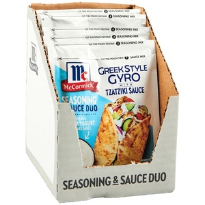 McCormick Shawarma Pita Seasoning with Garlic Sauce Mix, 1.37 oz (Pack of 6)(Greek Style Gyro)