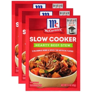 McCormick Slow Cooker Hearty Beef Stew Seasoning Mix, 1.5 oz (Pack of 12)(1.5 Ounce (Pack of 3))