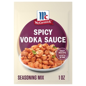 McCormick® Spicy Vodka Sauce Seasoning Mix, Rich & Creamy, 3-Ingredient Sauce, Easy Recipe Ready in 10 Minutes, Enjoy with Cooked Pasta, No Artificial Flavors, Makes 4 Servings, 1 oz